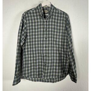 J.Crew Mens Plaid Brushed Twill Slim Fit Button Down Shirt Medium Green/Blue
